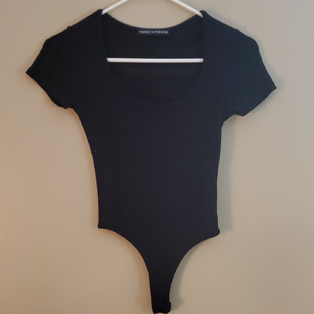 Naked Wardrobe Classic Black Bodysuit Ribbed Thick Quality